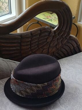 Scala Collezione Geometric Fedora Brown Wool